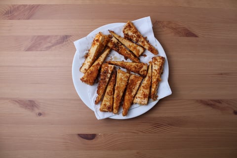 Crispy BBQ Tofu - Step #3 Prepare & fry the tofu