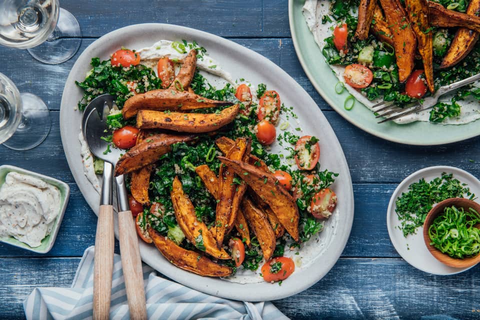 Honey roasted sweet potatomezze platter - Extra large standard