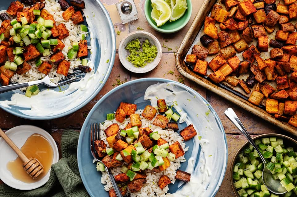 Honey tandoori roastedsweet potato rice bowls - Extra large standard