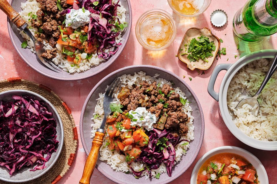 Spiced ground beefburrito bowls - Extra large standard