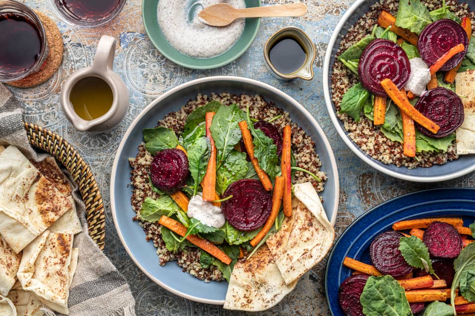 Autumn roasted beet carrot quinoa bowls - Extra large standard