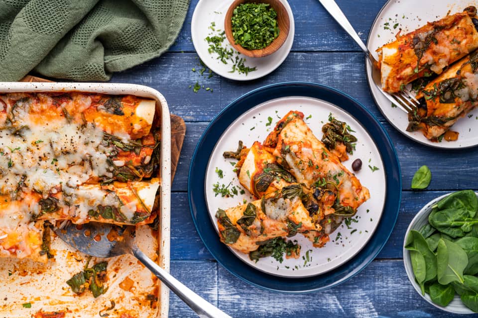 Spiced squash black beanenchiladas au gratin - Extra large standard