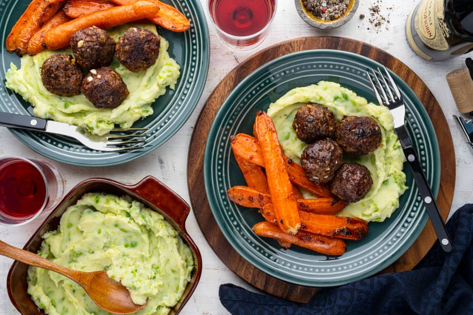 Roasted beef meatballs with maple brown butter carrots - Extra large standard