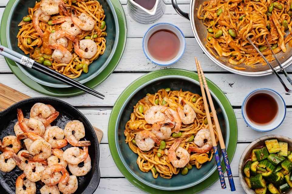 Speedy shrimp peanutty egg noodles - Extra large standard