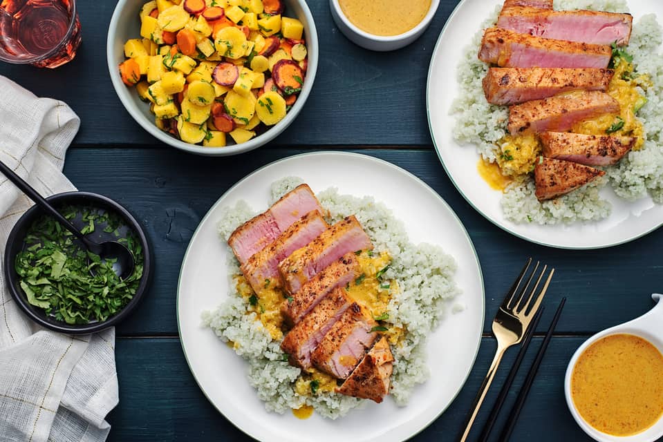 Seared tunain thai style curry sauce - Extra large standard