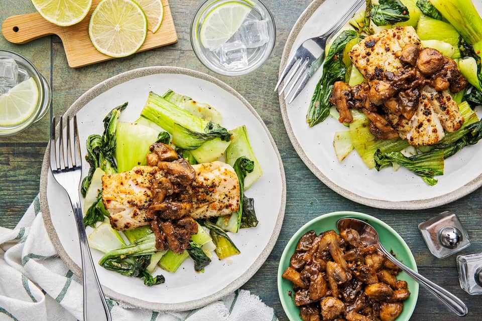 Carb wise spiced cod black garlic mushroom sauce - Extra large standard