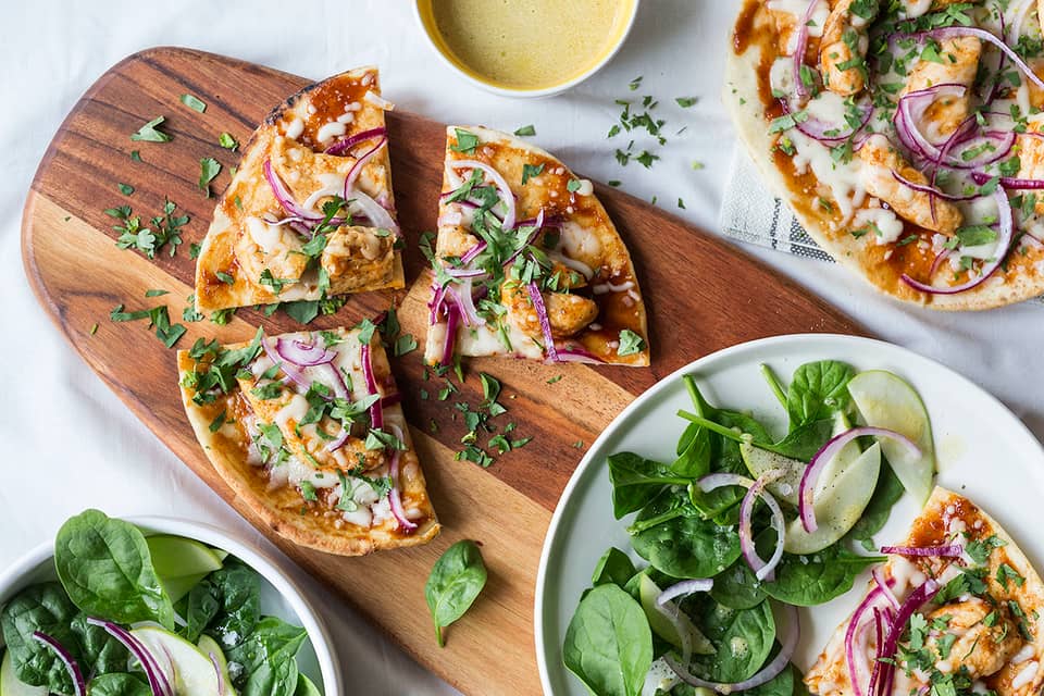 Bbq chicken naan pizzas - Extra large standard