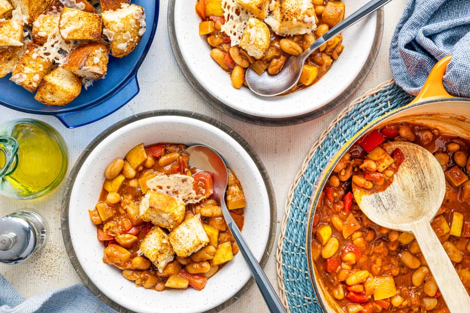 Vegetarian white bean yellow zucchini chili - Extra large standard