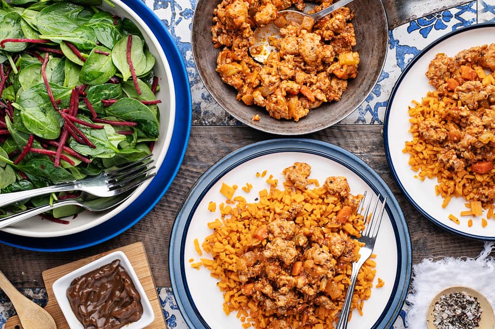 Pork bologneseover sweet potato rice - Extra large standard