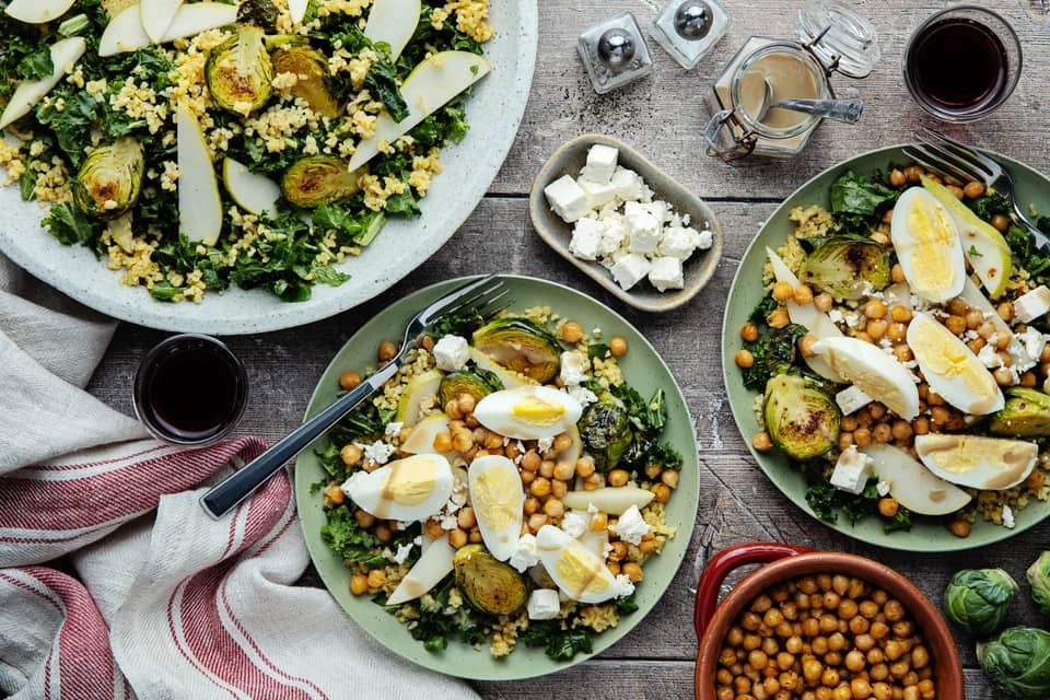 Winter kale egg roasted chickpea salad - Extra large standard
