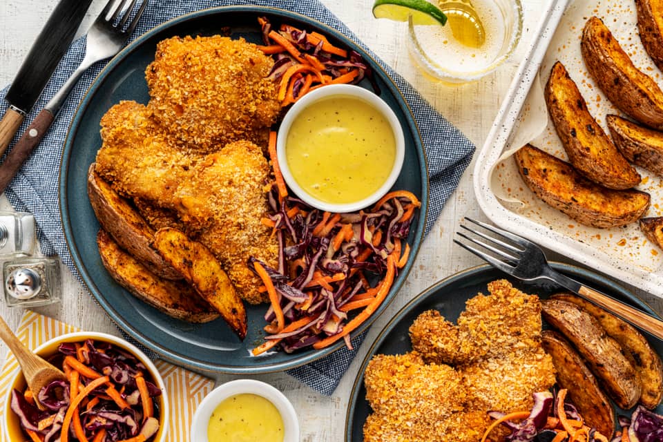 Breaded garlic chicken thighs - Extra large standard