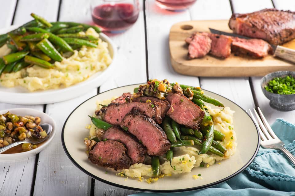 Lartisan strip loin steak charred scallion walnut salsa - Extra large standard