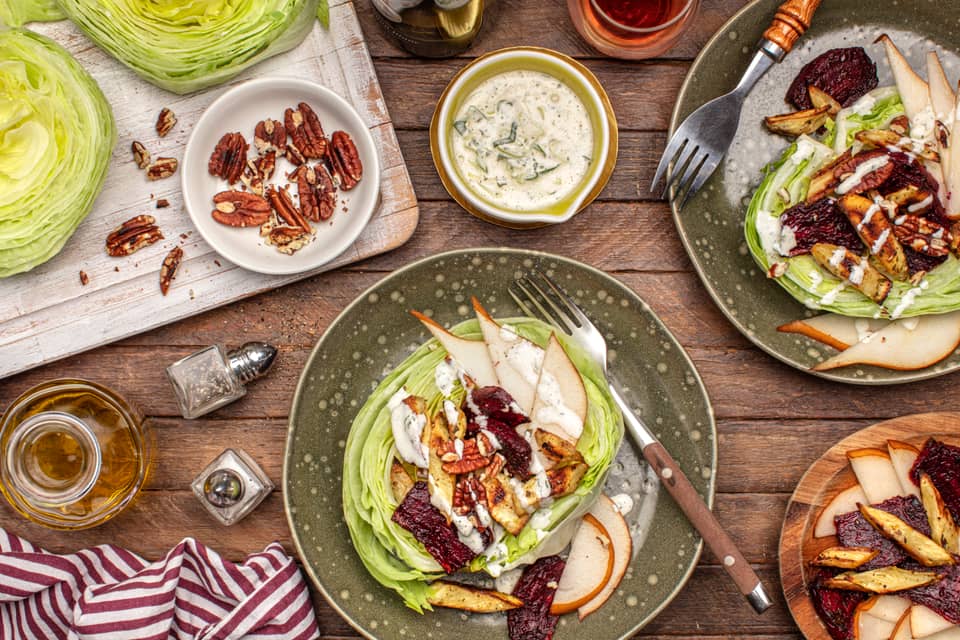 Roasted autumn vegetablepear pecan wedge salad - Extra large standard