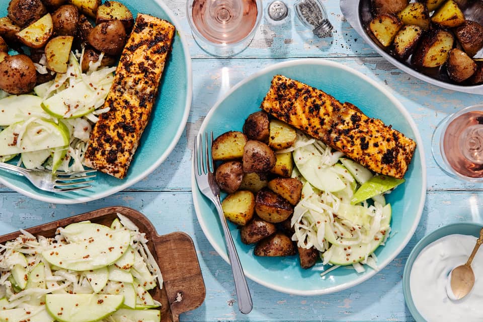 Grilled masala salmon baby potatoes - Extra large standard