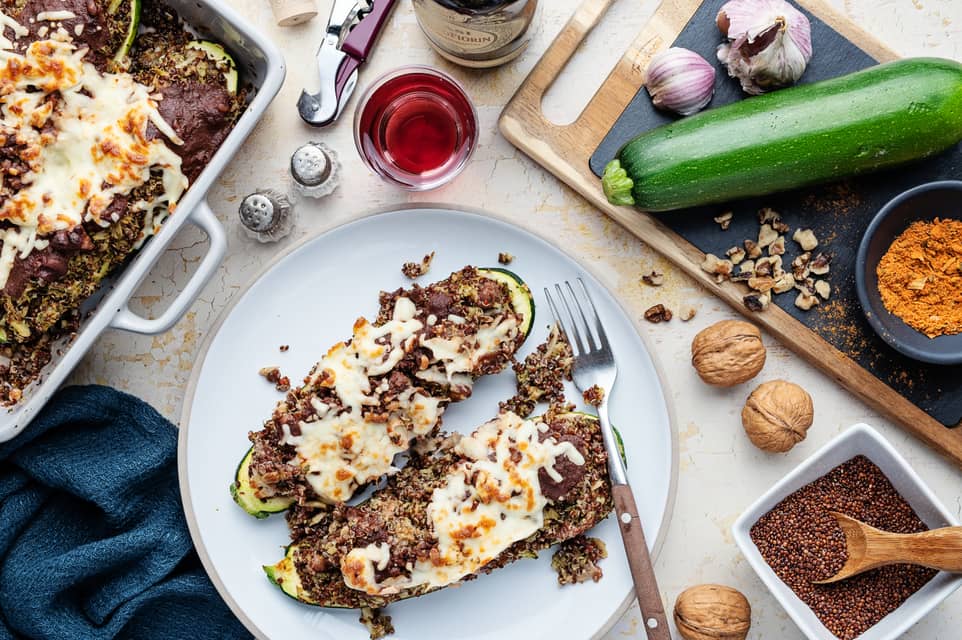 Quinoa stuffed zucchini boats - Extra large standard