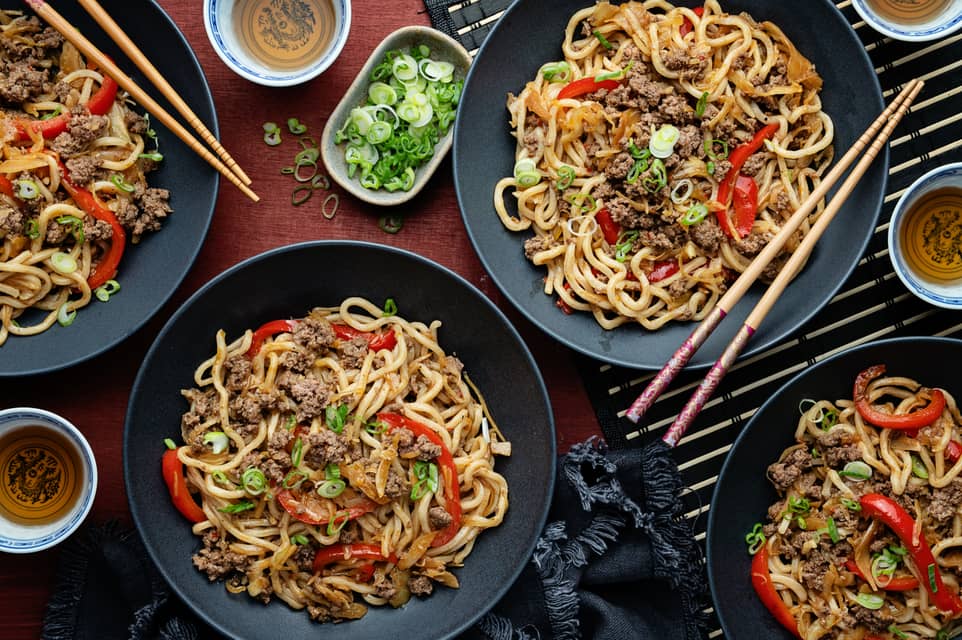 10 minute ground beeframen noodles - Extra large standard