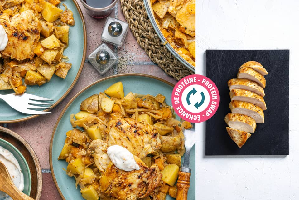 Protein swap german inspired mustardy chicken breast skillet - Extra large standard