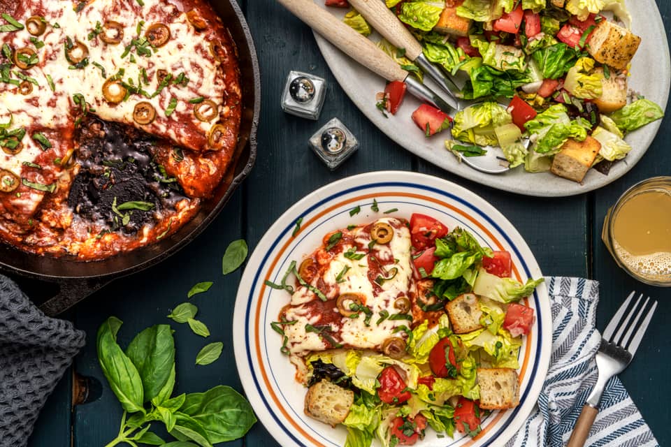 Pizza style ground beefskillet meatloaf - Extra large standard
