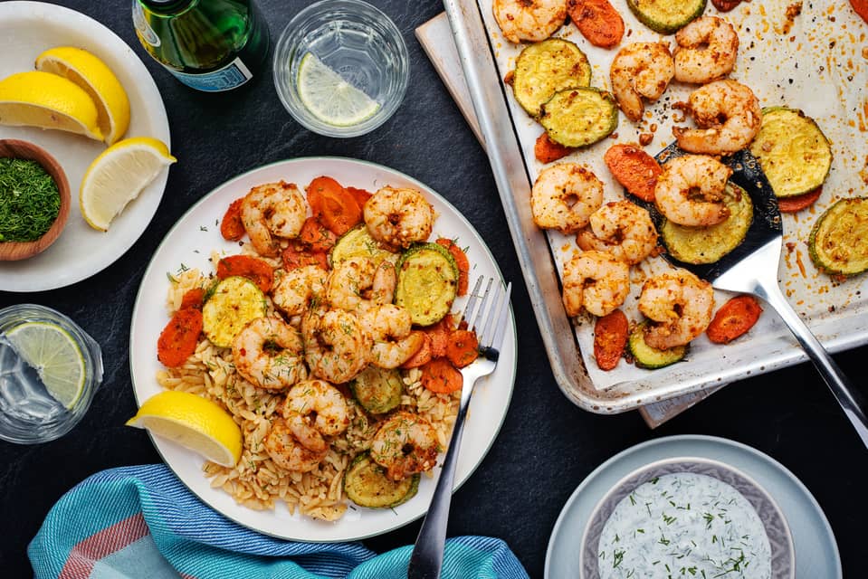 Harissa shrimp traybake - Extra large standard