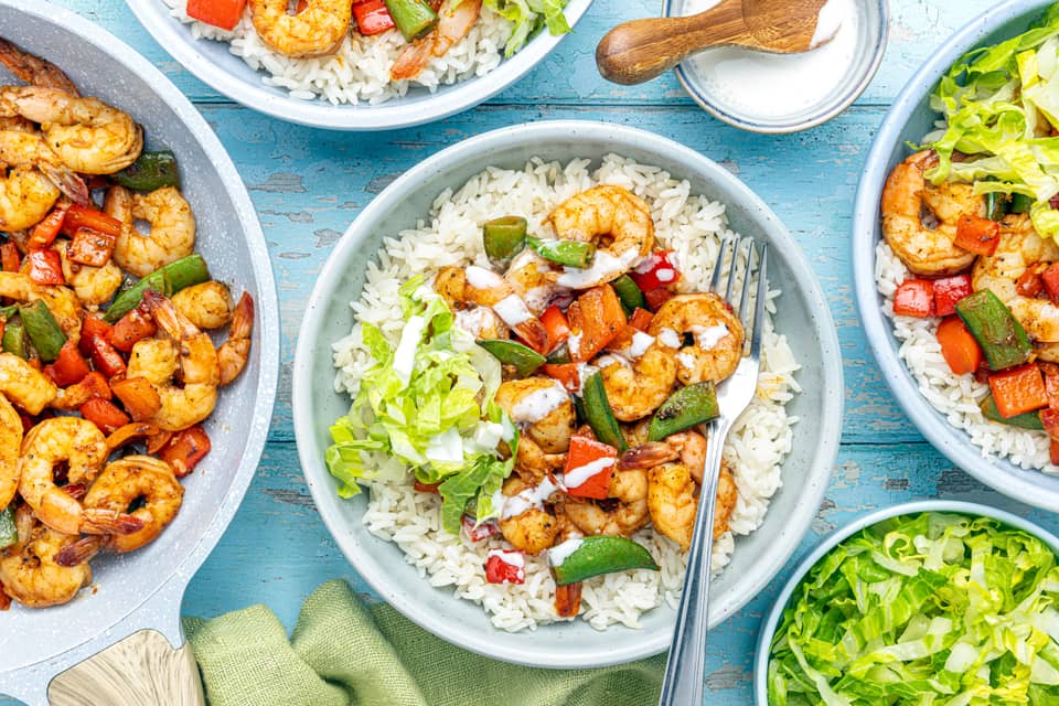 Southwest shrimp veggie rice bowls - Extra large standard