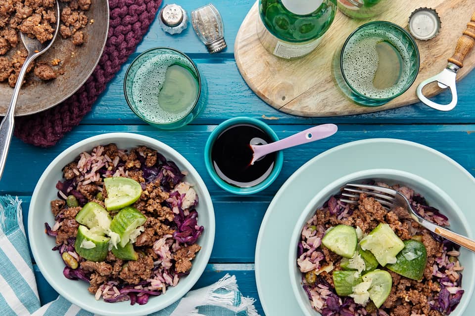 Ground beef rice bowls - Extra large standard