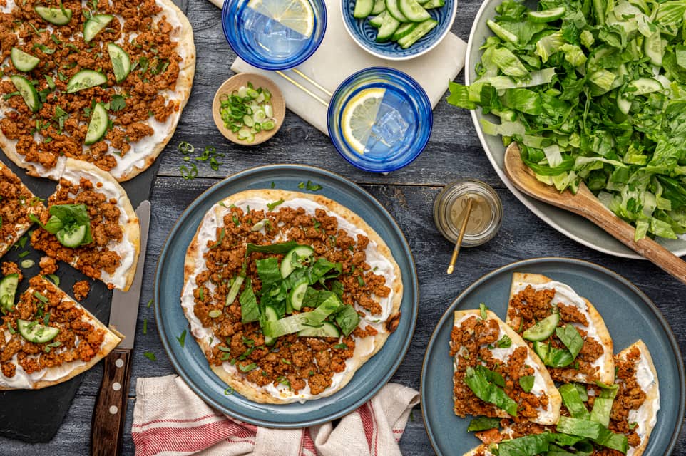 Quick tandoori ground porknaan flatbreads - Extra large standard