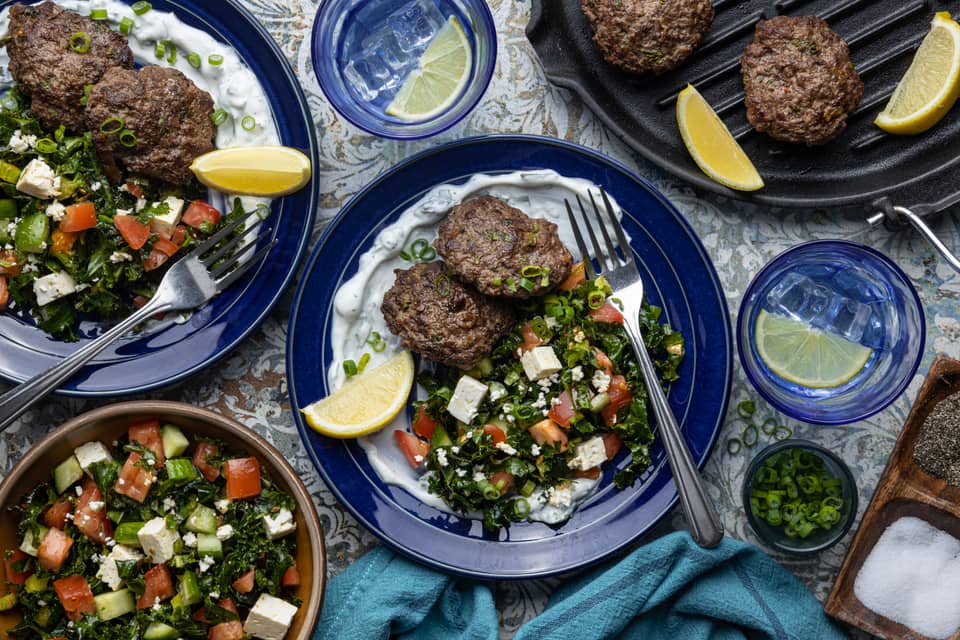Keto beef kefta minty yogurt sauce - Extra large standard