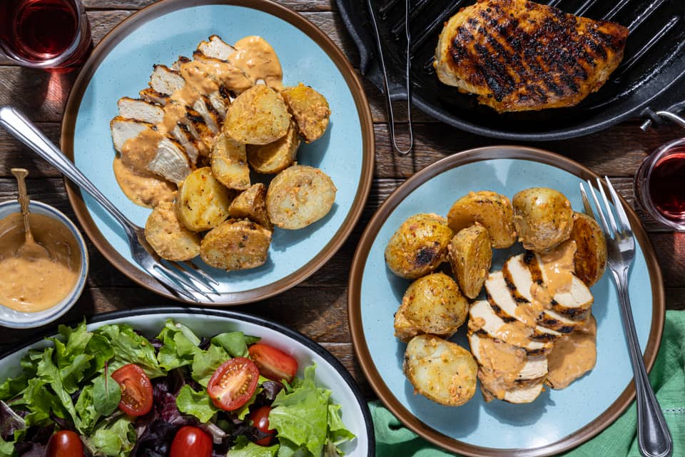Sizzling chicken breasts baby potatoes - Extra large standard