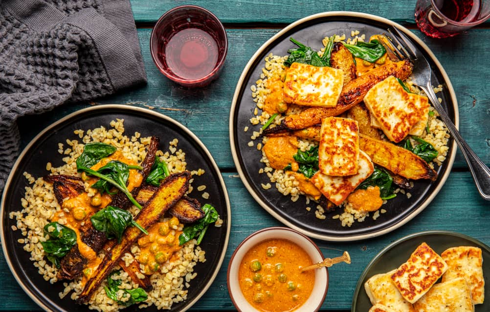 Masala roasted carrots seared halloumi - Extra large standard