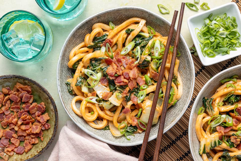 Spicy bacon and gochujang udon noodles - Extra large standard