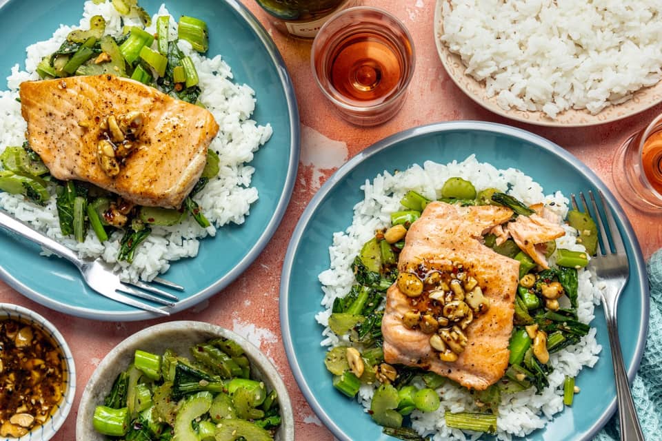 Salmon with spicy orange chili cashew crisp - Extra large standard
