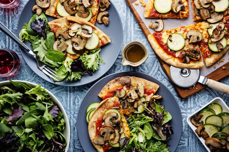Mushroom zucchini flatbreads - Extra large standard