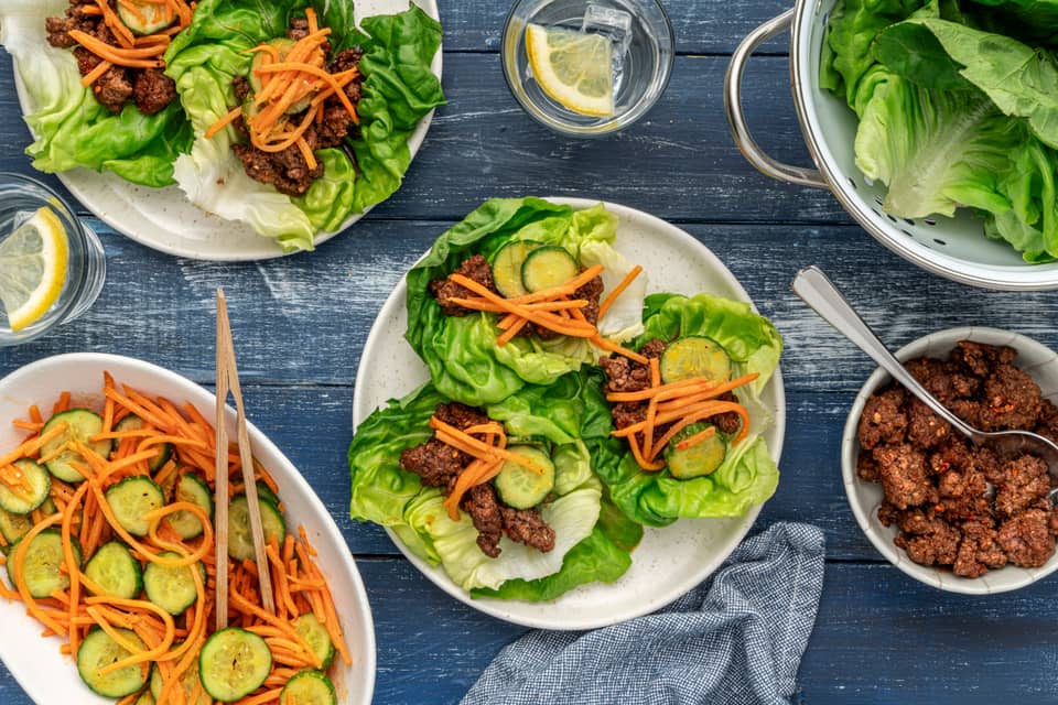 Quick korean spicedground beef lettuce wraps - Extra large standard