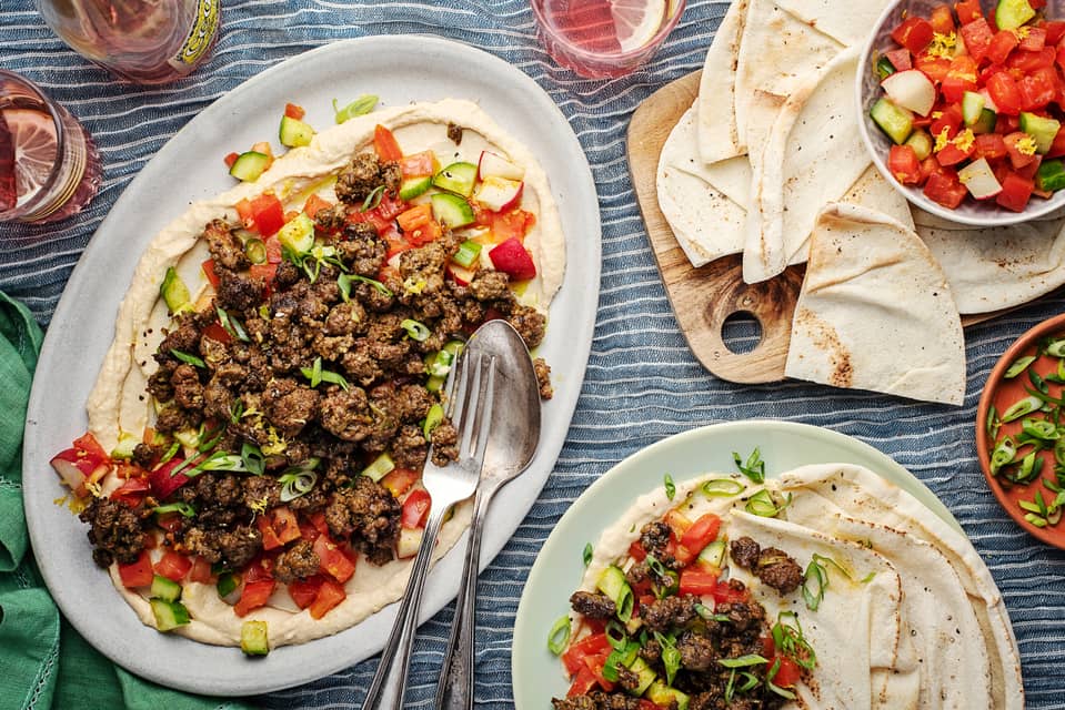 Spiced middle eastern styleground beef platter - Extra large standard