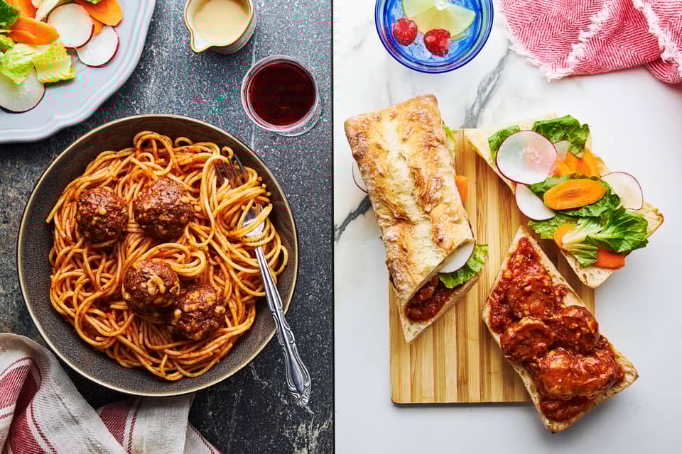 Dinner lunch combobeef mozzarella meatballs - Extra large standard