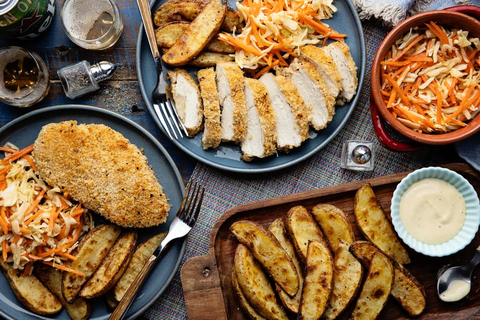 Breaded garlic chicken breasts - Extra large standard