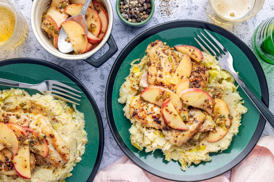 St paddys day chicken thighs with apple pan sauce - Extra large standard