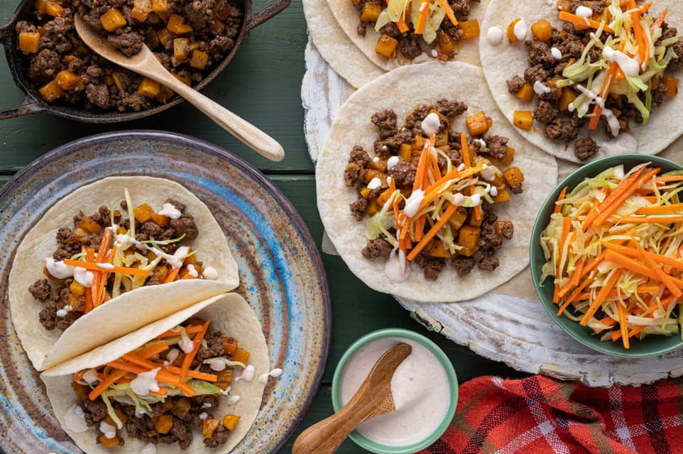 Fast ground beef tacos - Extra large standard