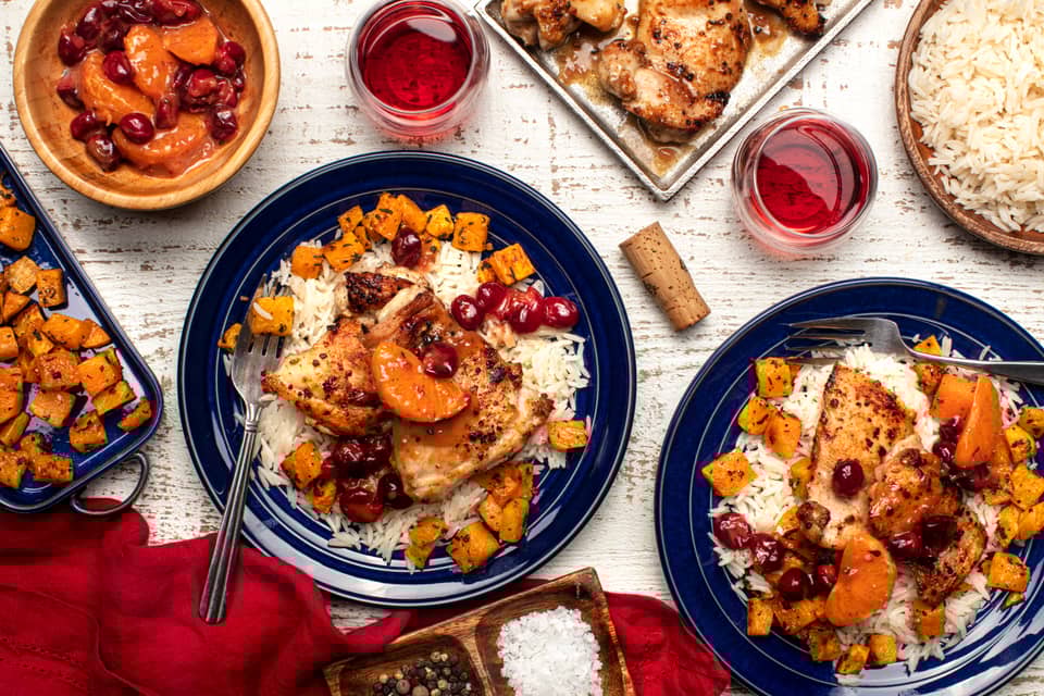 Spiced chicken thighs withcranberry clementine sauce - Extra large standard