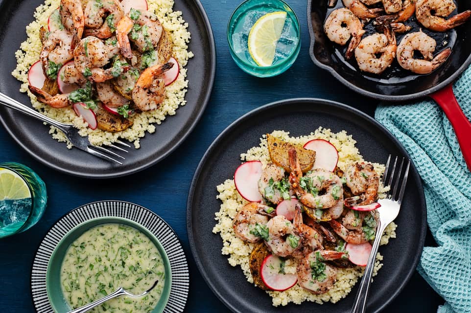 Garlic shrimp marinated radish couscous - Extra large standard