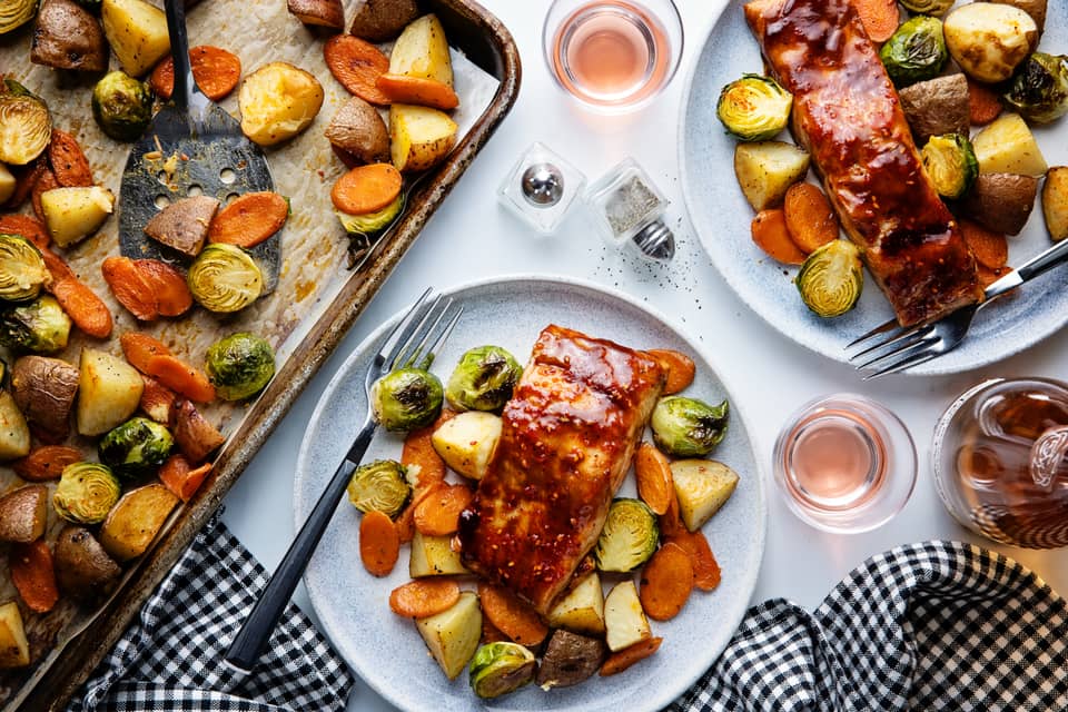 Sheet pan hoisin salmon - Extra large standard