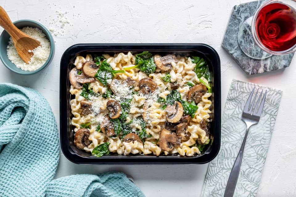 Prêt-à-manger: Pâtes mafaldas dans une riche sauce crémeuse