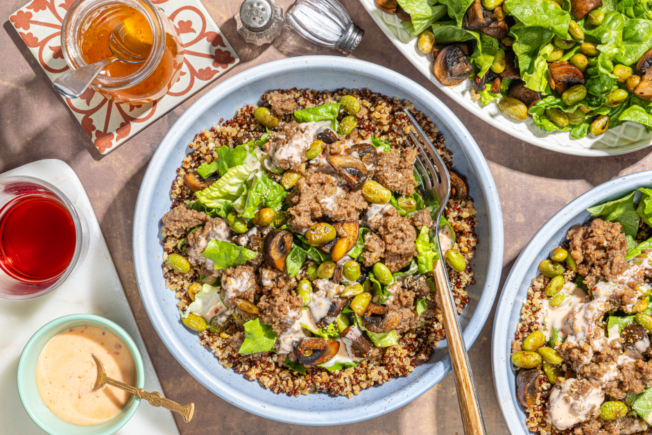 Teriyaki-Glazed Impossible™ Beef Quinoa Bowls