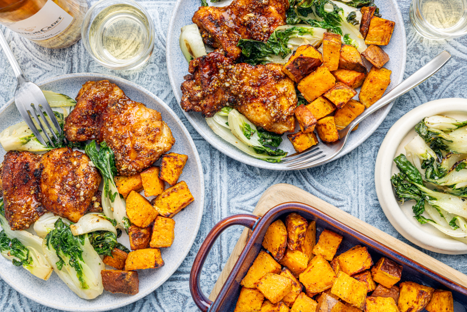 Air Fryer Honey-Mustard Glazed Chicken Thighs