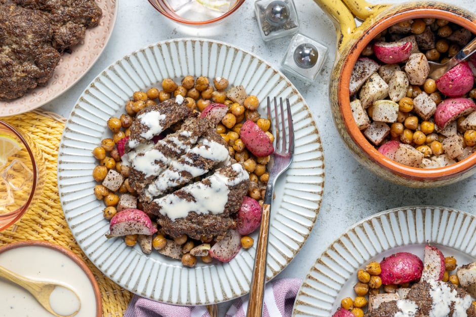 Beef Kefta with Lemon-Tahini Dressing