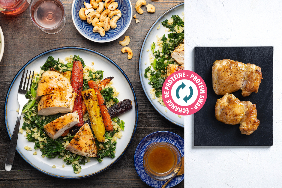 Protein Swap | Roasted Chicken with Warm Maple-Miso Vinaigrette