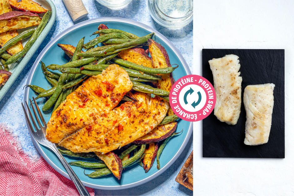 Protein Swap | Spicy Maple Cod Sheet Pan
