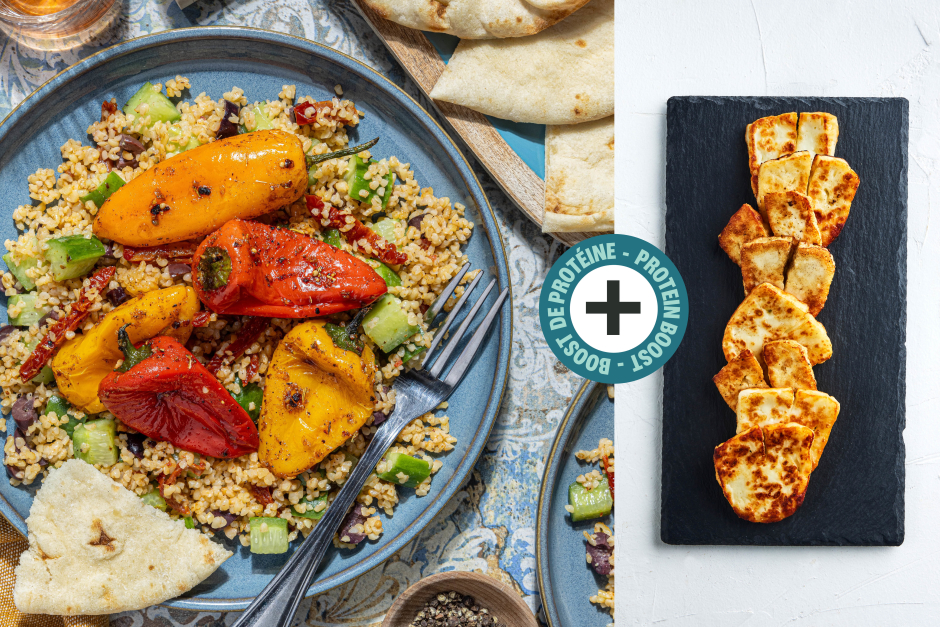 Protein Boost | Greek Veggie Platter with Halloumi