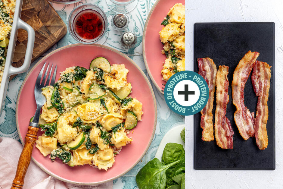 Protein Boost | Bacon & Cheese Tortellini Al Forno