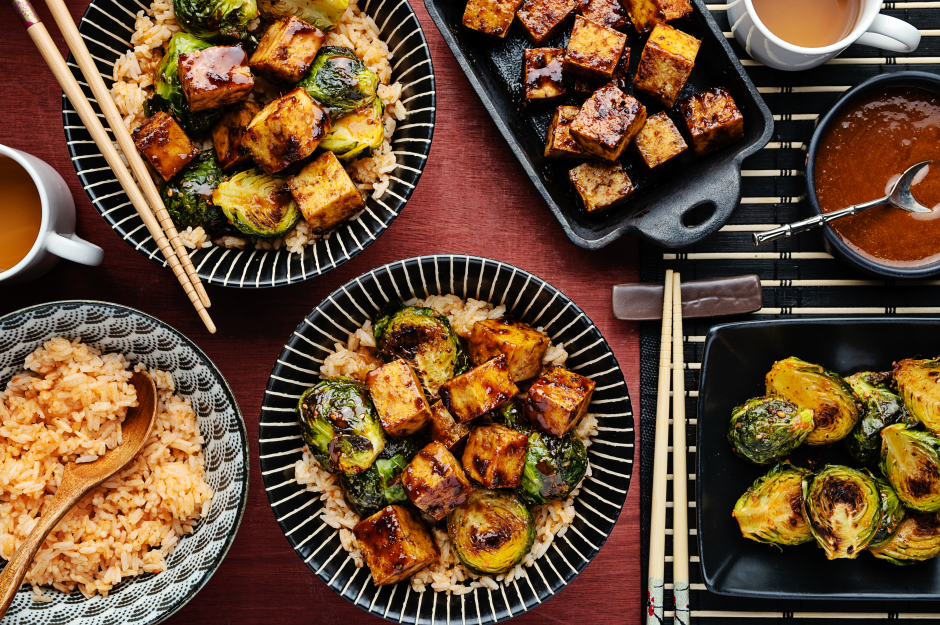 Spicy Korean-Style Tofu Rice Bowls